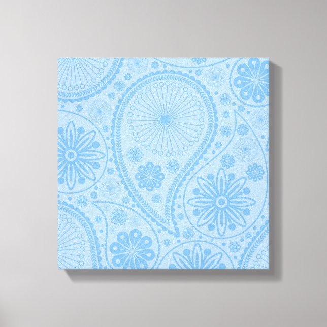 Blue paisley pattern canvas print (Front)