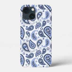 Blue Paisley Pattern iPhone 13 Mini Case