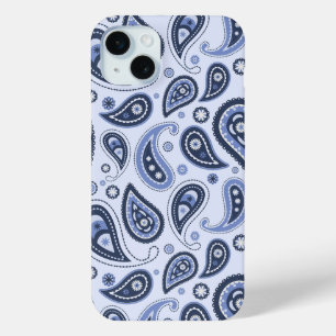 Blue Paisley Pattern iPhone 15 Mini Case