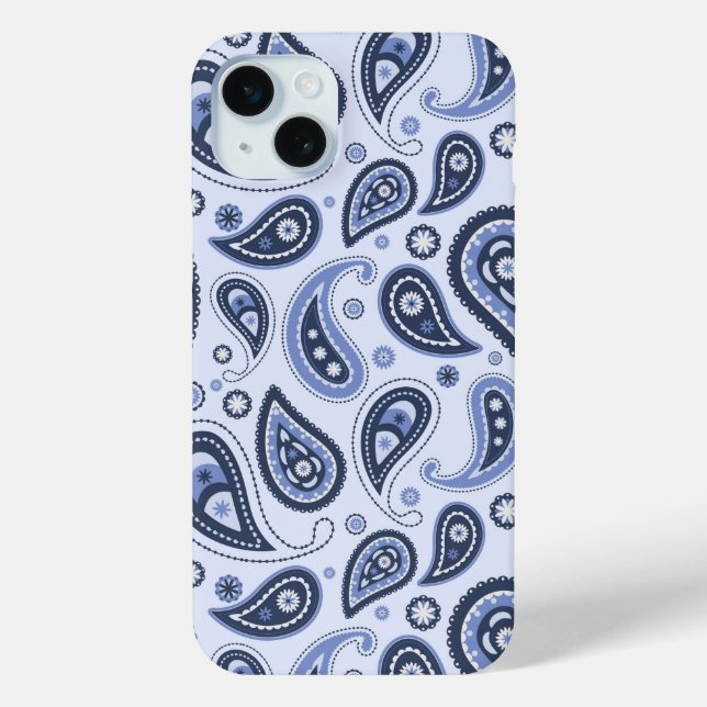 Blue Paisley Pattern Case-Mate iPhone Case (Back)