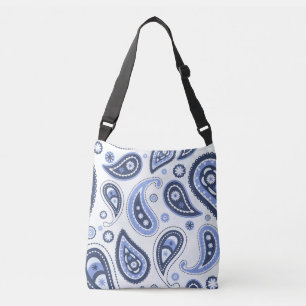 Blue Paisley Pattern Crossbody Bag