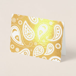 Blue Paisley Pattern Foil Card