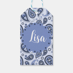 Blue Paisley Pattern Gift Tags