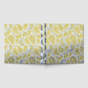 Blue Paisley Pattern Guest Book