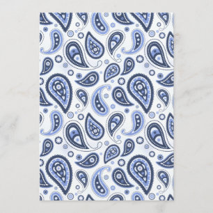 Blue Paisley Pattern Menu