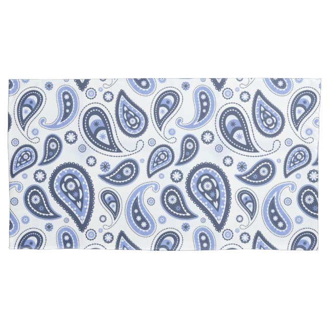 Blue Paisley Pattern Pillowcase (Front)