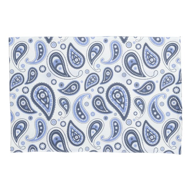 Blue Paisley Pattern Pillowcase (Front)