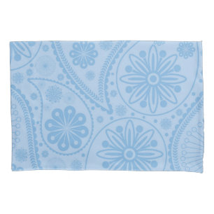 Blue paisley pattern pillowcase