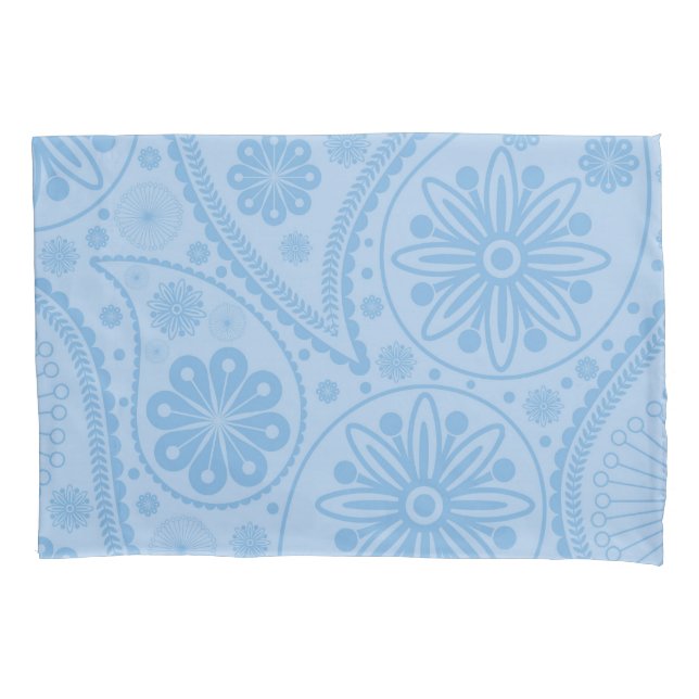 Blue paisley pattern pillowcase (Front)