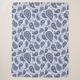 Blue Paisley Pattern Sherpa Blanket