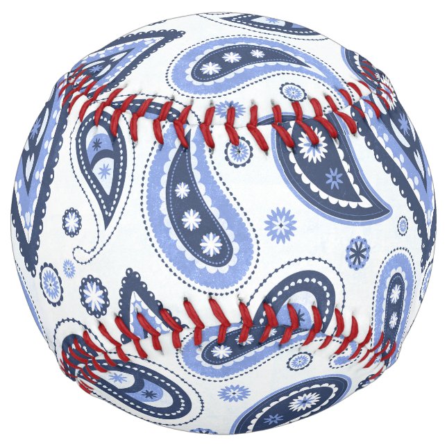 Blue Paisley Pattern Softball (Front)
