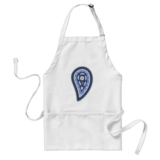 Blue Paisley Pattern Standard Apron (Front)