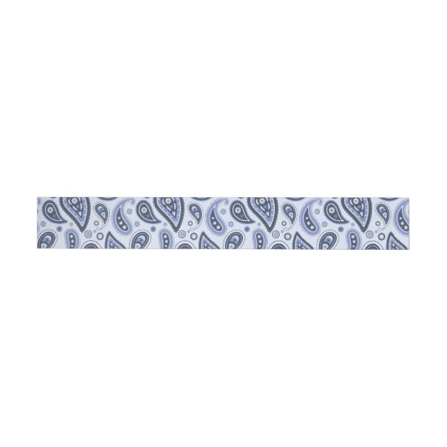 Blue Paisley Pattern Wrap Around Label (Individual)