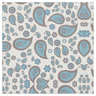 Blue Paisley Patterned Fabric