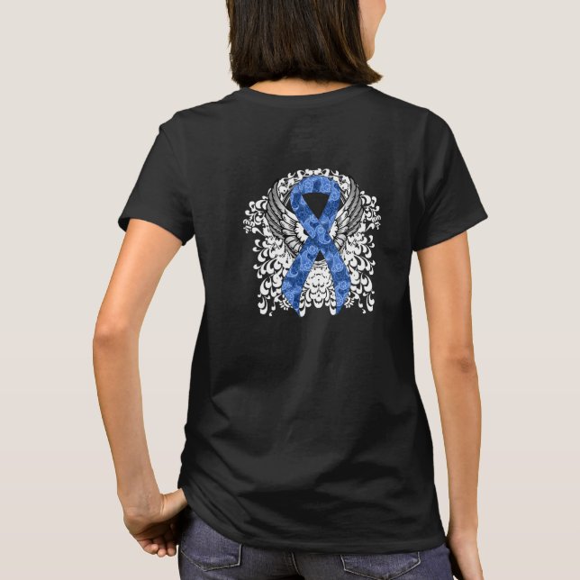 Blue Paisley Ribbon with Wings T-Shirt (Back)