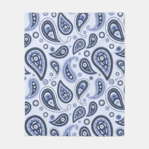 Blue Paisley Seamless Pattern Fleece Blanket