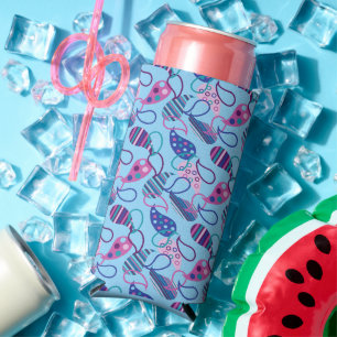 Blue Paisley  Seltzer Can Cooler