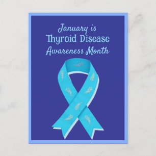 Blue Paisley Thyroid Cancer Awareness Postcard