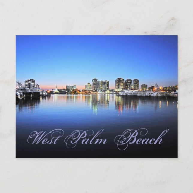 Blue Palm Beach Postcard (Front)