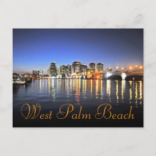 Blue Palm Beach Postcard