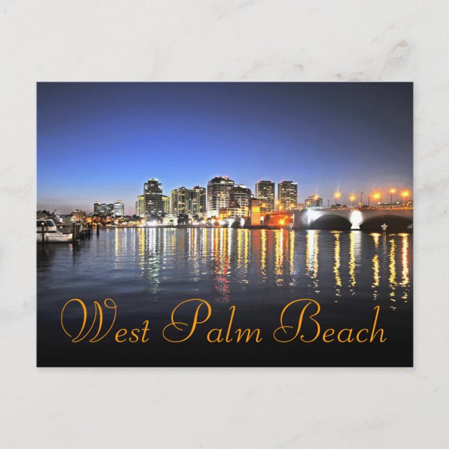 Blue Palm Beach Postcard (Front)