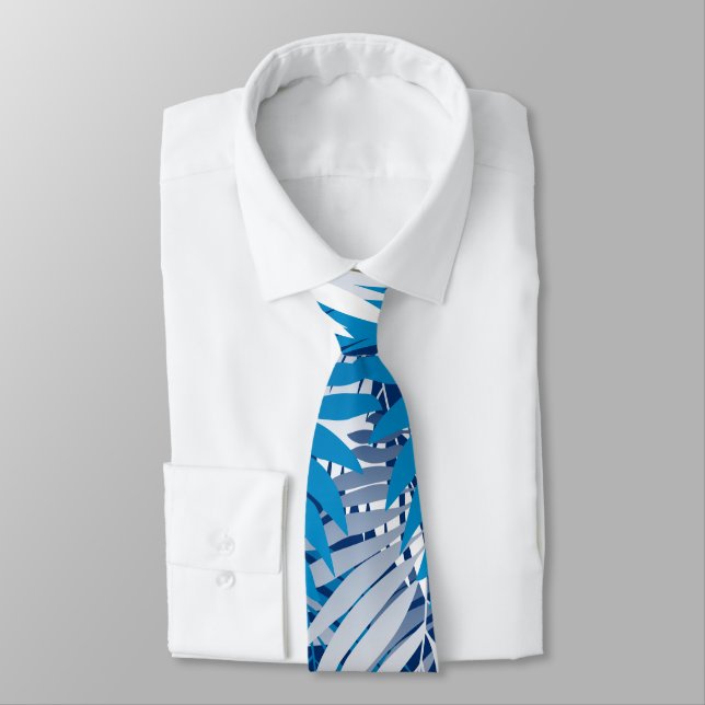 Blue palm leaves tie (Tied)