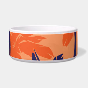 Blue palm silhouette, orange background