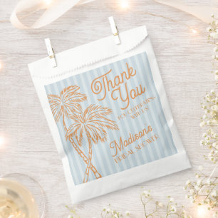 Blue Palm Spring Pastel Beach Bridal Shower Cookie Favour Bags