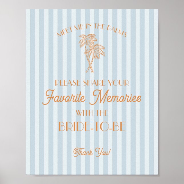 Blue Palm Springs Favourite Memories with Bride Poster (Front)