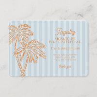 Blue Palm Springs Pastel Beach Registry Insert