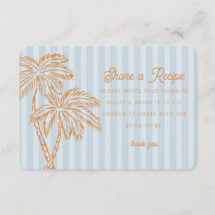 Blue Palm Springs Pastel Beach Share Recipe Card