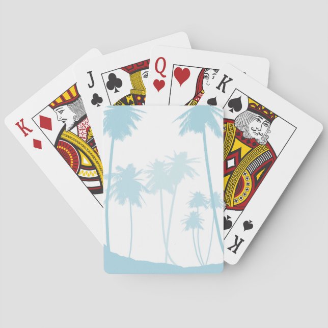 Blue Palm Trees Playing Cards (Back)