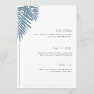 Blue Palm Wedding Menu 5"X7"