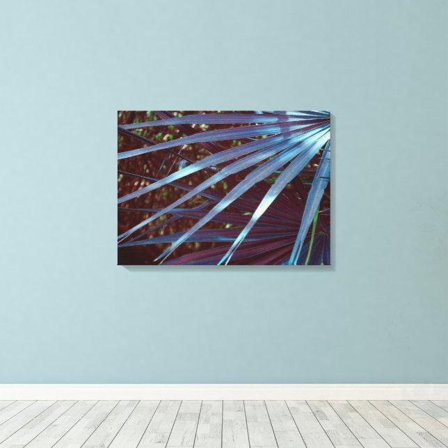 Blue Palmetto Dream Canvas Print (Insitu(Wood Floor))
