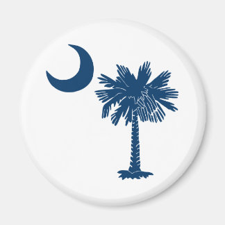 Blue Palmetto on White Magnet