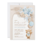 Blue Pampas Teddy Bear Balloon Boy Baby Shower