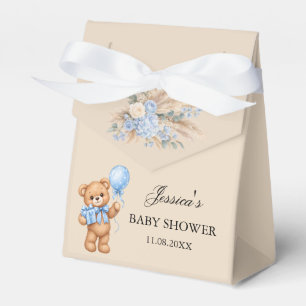 Blue Pampas Teddy Bear Roses Baby Shower Favour Box