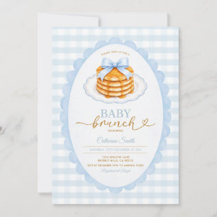  Blue pancake Baby Brunch Baby Shower  Invitation