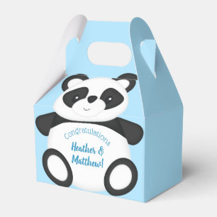 Blue Panda Bear Baby Shower Favour Box