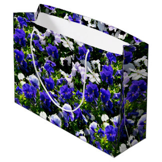 Blue Pansies Large Gift Bag