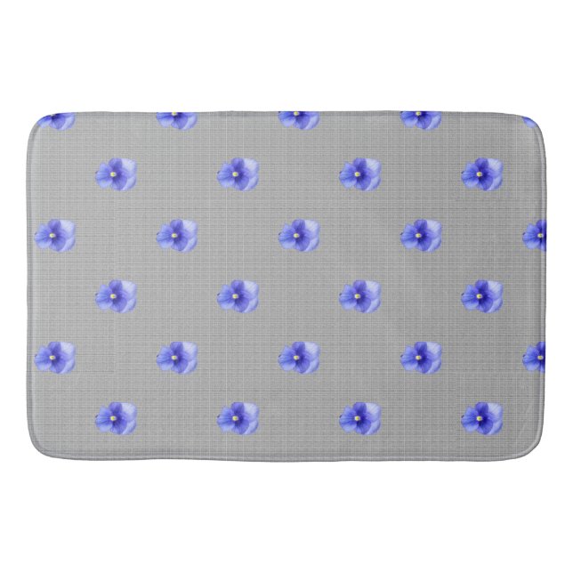 Blue Pansy  Bath Mat (Front)