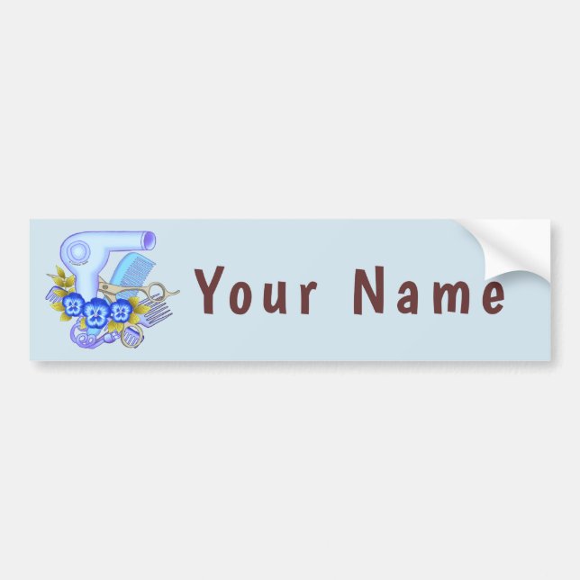 Blue Pansy Beautician Bumper Sticker (Front)