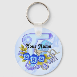Blue Pansy Beautician Key Ring