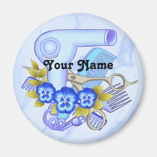 Blue Pansy Beautician Magnet (Front)