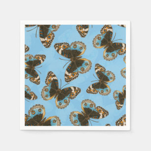 Blue Pansy Butterfly pattern Napkin