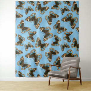 Blue Pansy Butterfly pattern Tapestry