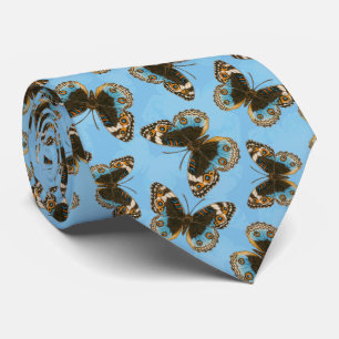 Blue Pansy Butterfly pattern Tie