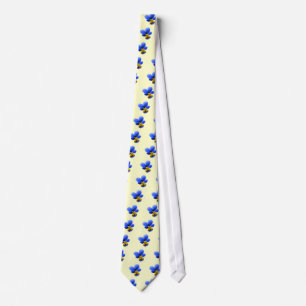 Blue Pansy Floral Tie