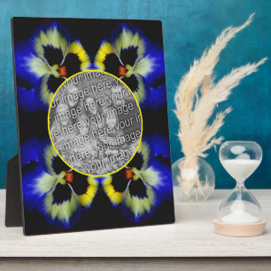 Blue Pansy Flower Add Your Own Photo Plaque