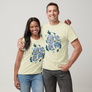 Blue Pansy Flowers Aesthetic Pansies T-Shirt